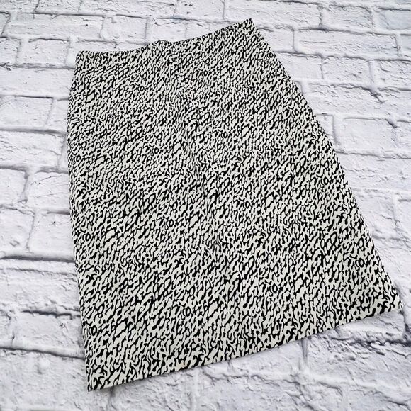 Diane Von‎ Furstenberg Blythe Snake-Wave Jacquard Pencil Skirt Size 8 Black Tan - Picture 1 of 10